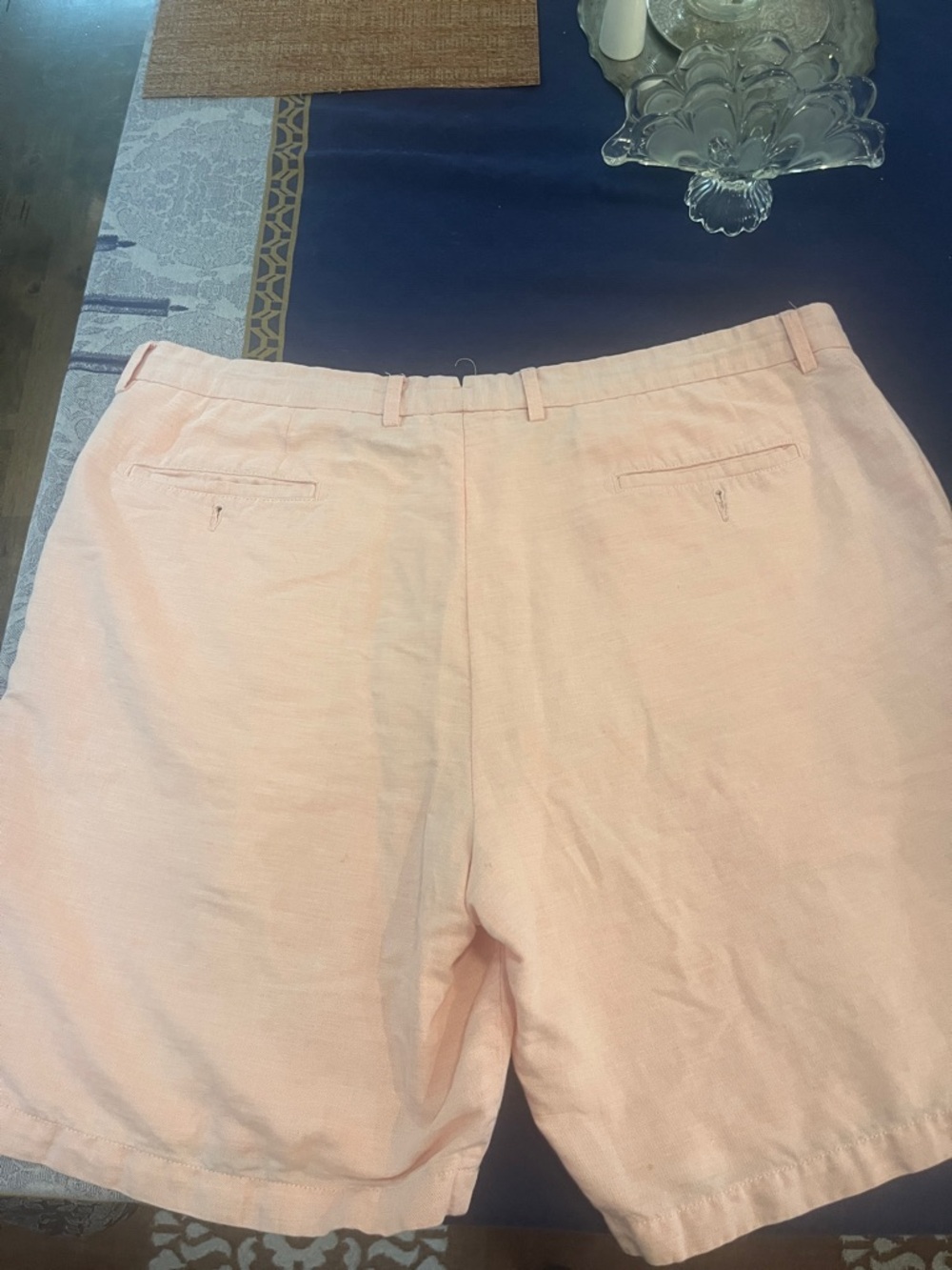 Peter Millar Pink and Blue Linen-Blend Shorts - Picture 3 of 3